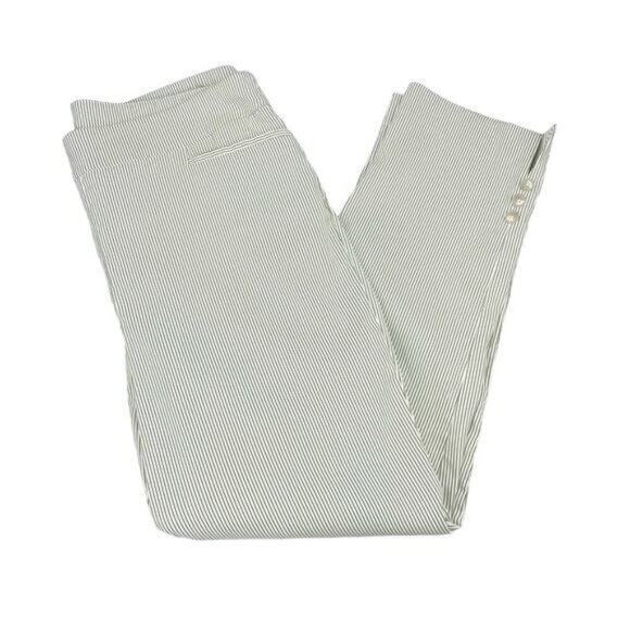 CHICO'S Brigitte Slim Ankle Pants Sz 12 Green Striped - Picture 4 of 8